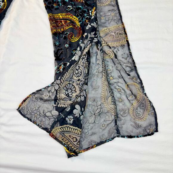 Lioness Velvet Burnout Paisley Wide Leg Pants Women's Small Whimsigoth Festival - Picture 10 of 15